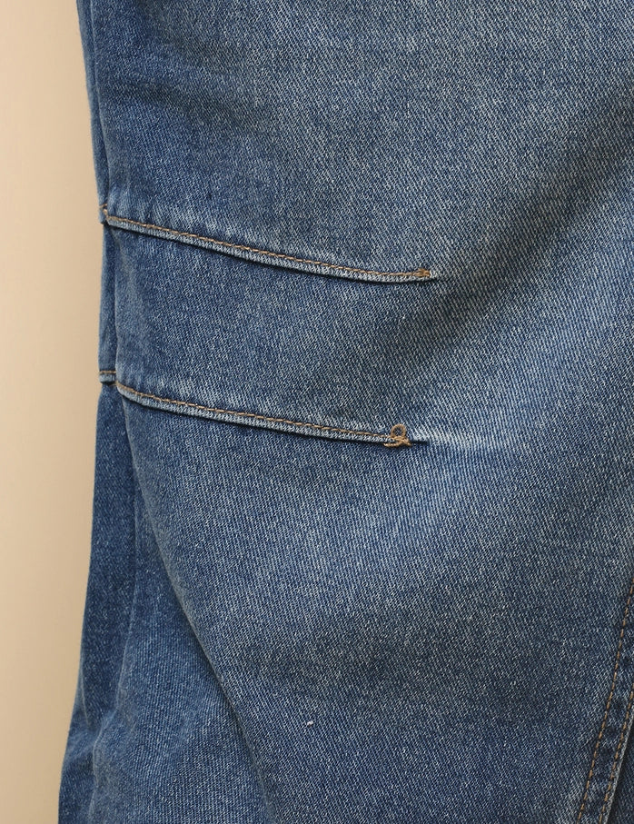 Women's Mid Rise Wide Denim Jeans Blue