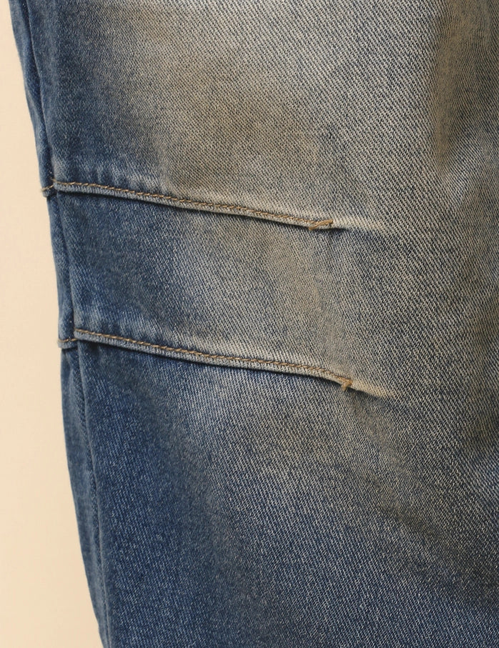 Women's Mid Rise Wide Denim Jeans Dark Blue