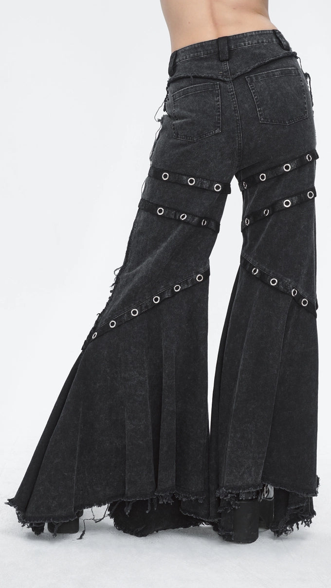 Goth Denim Flare Pants
