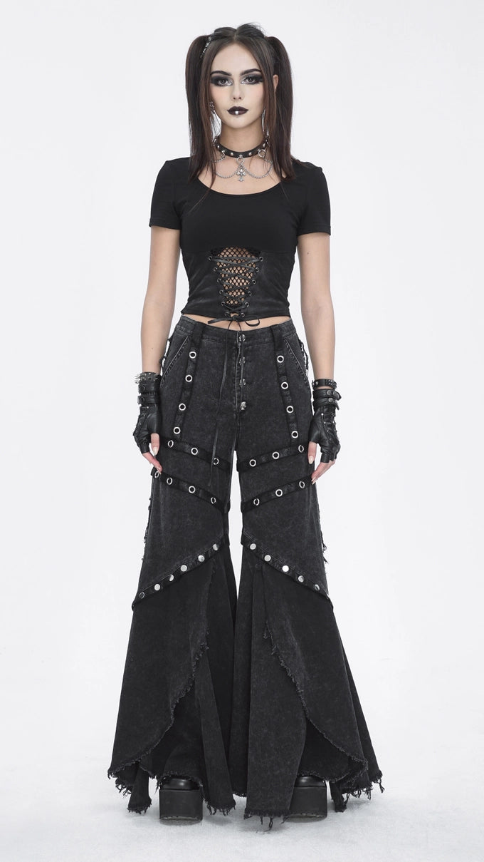 Goth Denim Flare Pants