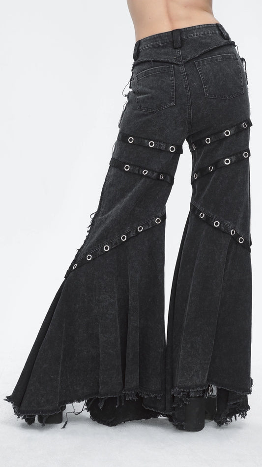 Goth Denim Flare Pants